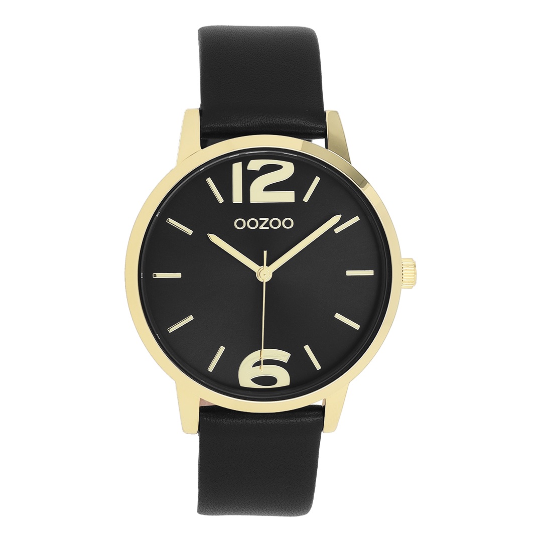 Gold coloured OOZOO with black leather strap